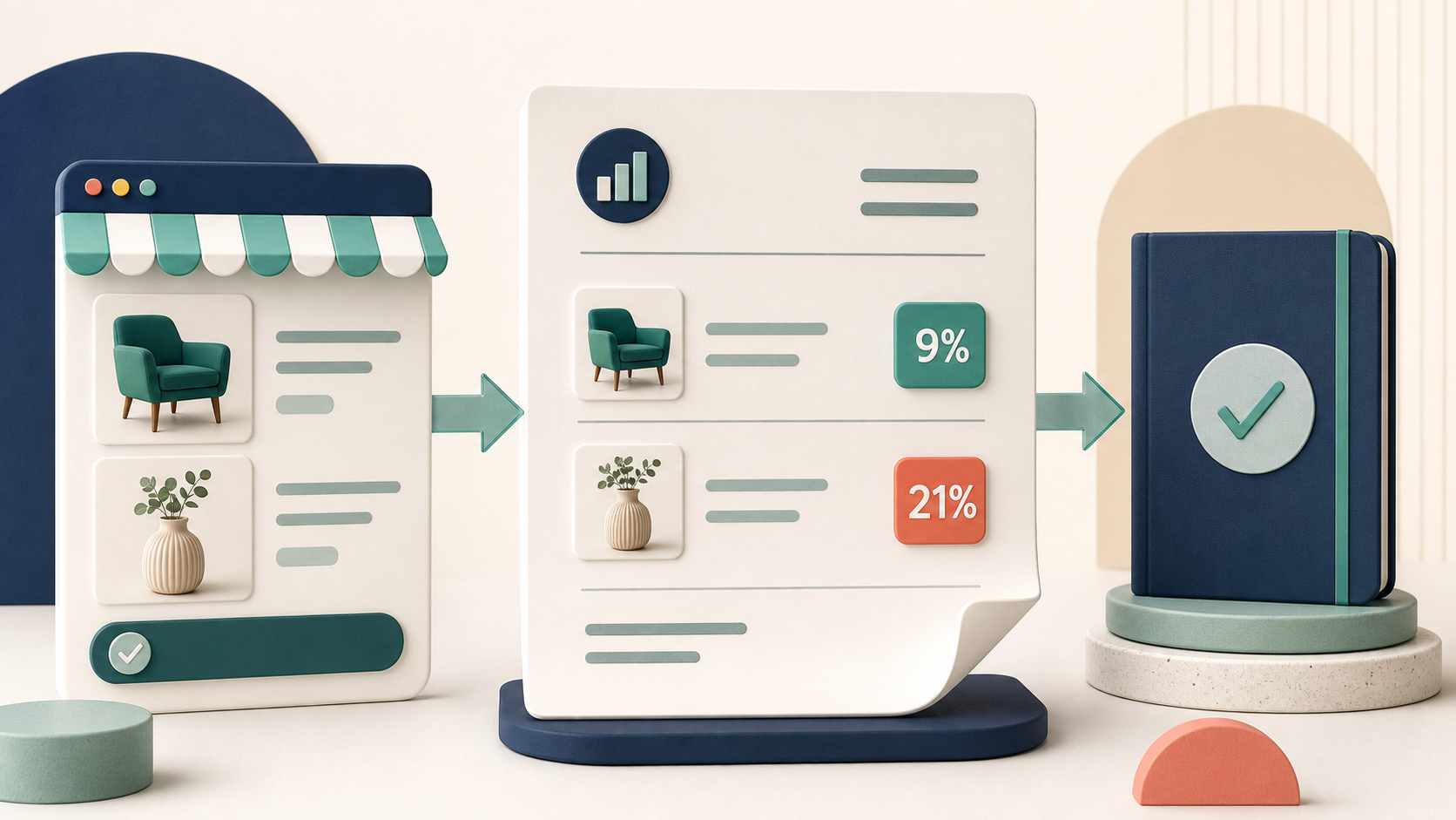 Shopify-order met aparte btw-regels van 9% en 21% voor Acumulus