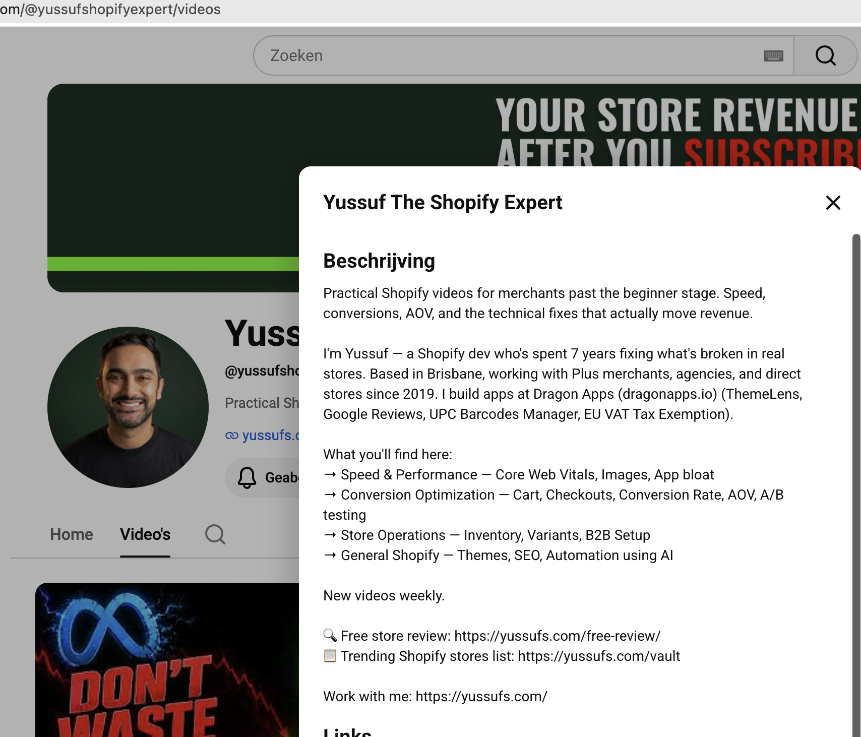 Yussuf Shopify Expert profile stating that he builds EU VAT Tax Exemption at Dragon Apps in Brisbane